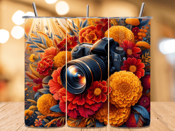 Download Dslr Golden Autumn Blooms Tumbler Wrap - Autumn Collection