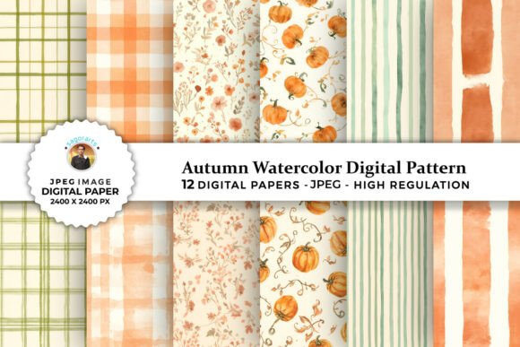 Download Autumn Watercolor Digital Patterns - Autumn Collection