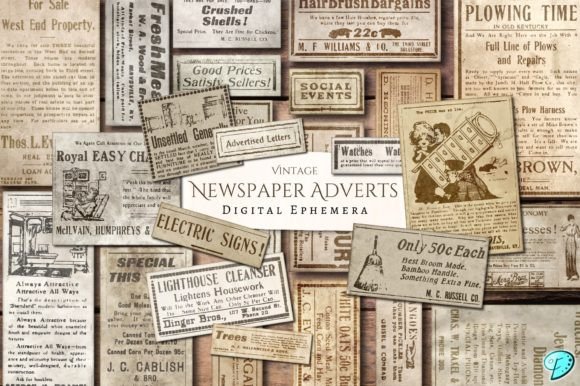 Download Vintage Newspaper Adverts Ephemera - Ephemera Collection