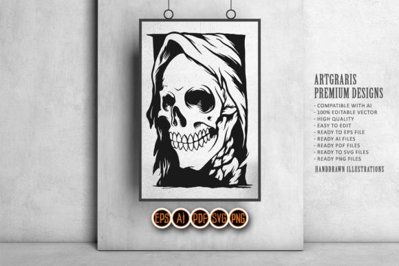 Download Grim Reaper Silhouette Face Side Skull - Grim reaper silhouette Collection