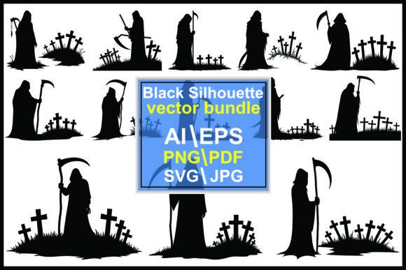 Download Grim Reaper Silhouette Vector Set - Grim reaper silhouette Collection