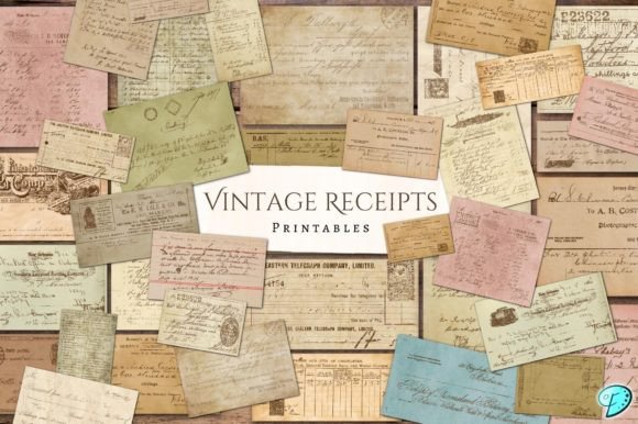Download Vintage Receipts Printable Ephemera - Ephemera Collection