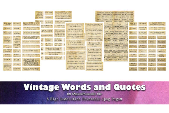 Download Vintage Words, Quotes Pack, Aged Sayings - Pack Collection