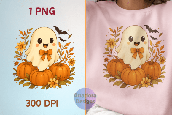 Download Whimsical Autumn Holloween Ghost Pumpkin - Autumn Collection