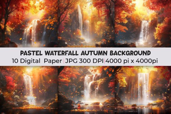 Download Pastel Waterfall Autumn Background - Autumn Collection