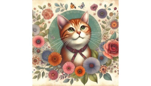 Download A Bundle of 10 Retro-inspired Cat with V - Premium Resources