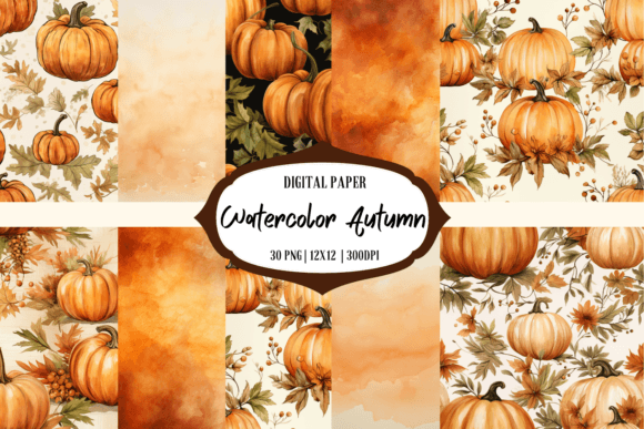 Download Watercolor Autumn Background| Seamless - Autumn Collection