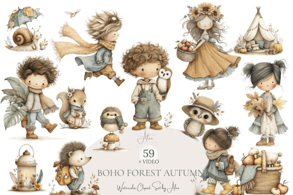 Download 59 Autumn Boho Clipart - Autumn Collection