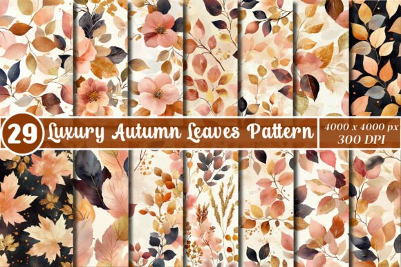 Download Luxury Autumn Leaves Pattern - Autumn Collection