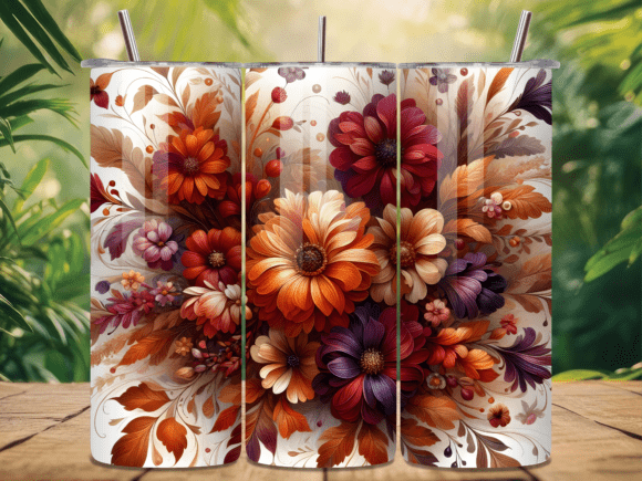 Download Autumn Blooms 20 Oz Tumbler Wrap PNG - Autumn Collection